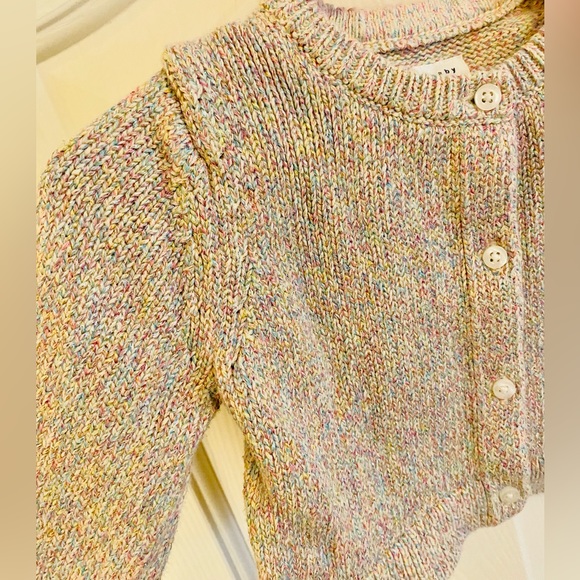 EUC Baby Gap Rainbow Metallic Button Up Knit Cardigan Sweater - Picture 9 of 14